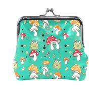 Portamonete, Carino Cani Blu Bacio Blocco Moneta Cambiamento Portafoglio Borse Portatile Sacchetto Cambiare Portafoglio Organizzatori, Funghi Rane, one size, Funghi Rane