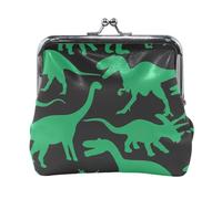 Portamonete, Carino Cani Ossa Azzurro Bacio Blocco Moneta Cambia Portafoglio Borse Cambiare Borsa, Dinosauri Verde Nero, Taglia unica, Dinosauri Verde Nero