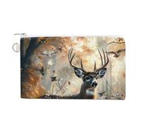 Portamonete carino con caccia di cervi nelle foreste con cerniera, Stile:, Taglia unica