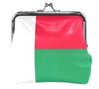 Portamonete carino da donna personalizzato in pelle con bandiera del Madagascar bacio blocco cambio titolare carta sacchetto, Bandiera del Madagascar, classico