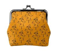 Portamonete carino e semplice con spaventapasseri, portamonete da donna con chiusura a bacio, piccolo portamonete in pelle PU