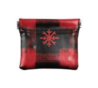 Portamonete carino Highlands mucca marrone PU pelle cambiamento titolare cambio borsa portamonete per uomo donna dimensioni 10,9 x 9,4 cm, Plaid Fiocchi di neve Rosso, Taglia unica, Plaid Fiocchi di