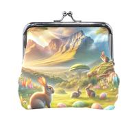 Portamonete, carino pasquale pulcino giallo, portamonete organizer con chiusura in pelle PU borsa cambio, per donne, Golden Valley Easter Green, Taglia unica, Golden Valley Easter Green