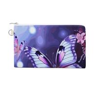 Portamonete carino portachiavi cambiamento borsa da viaggio portatile viola farfalla portafoglio con cerniera per donne ragazze