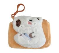 Portamonete Carpincho per portachiavi, portachiavi a portafoglio Carpincho - animale adorabile ed elegante, portafoglio di animali alla moda, borsa casual in peluche, bianco, Consulte