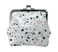 Portamonete color marmo color terrazzo, piccolo portafoglio per carte di credito, per uomini e donne, per shopping e uscite casual, nero, Taglia unica, Art Deco
