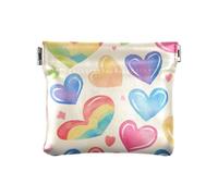Portamonete colorato con cuore arcobaleno spremere portamonete in pelle PU mini portafoglio portamonete per donne ragazze uomini