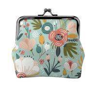 Portamonete colorato con motivo floreale, piccolo kit da viaggio, per viaggi di fine settimana e viaggi di lavoro, Nero , Taglia unica, Portamonete