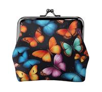 Portamonete colorato con stampa farfalla elegante unico carino mini portafoglio con chiusura a bacio impermeabile per monete