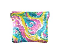 Portamonete colorato modello Tie Dye Squeeze Portamonete Porta Cambiamenti in Pelle PU Mini Portafoglio Tasca per Monete per Donne Ragazze Uomini