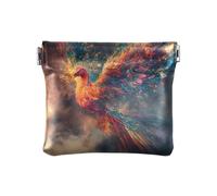 Portamonete colorato Phoenix Sky scuro, portamonete per ragazze, portafoglio da donna, Colorato Phoenix Sky Dark-1, 4.33x3.74In, Colorato Phoenix Sky Dark-1