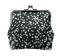 Portamonete compatto con stampa leopardata nera e bianca, 11,5 x 10,5 cm, grazioso mini portafoglio con custodia impermeabile Kiss Lock