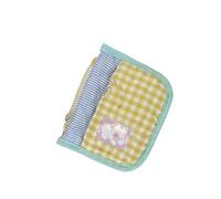 Portamonete compatto in tessuto per uso quotidiano, facile da trasportare carte, organizer per denaro, bel regalo per amiche e sorelle, pratico sacchetto per piccoli oggetti, Giallo, Bellezza di massa