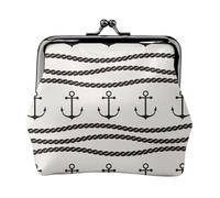 Portamonete con ancora e corde, portamonete con chiusura a bacio, piccolo portamonete in pelle PU per donne