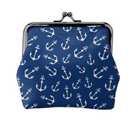 Portamonete con ancora nautiche, portamonete con chiusura a bacio, piccolo portamonete in pelle PU per donne