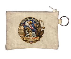 Portamonete con aquila corrotta che simboleggia l'ingiustizia legale beige
