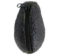 Portamonete con avocado Portamonete realistico con romanzo con chiusura a cerniera 4, 3x2, 6 cm PVC nero Piccolo per donne, uomini, regali di avocado Piccolo