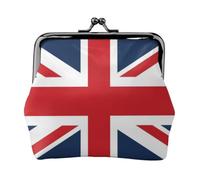 Portamonete con bandiera del Regno Unito, in pelle, con chiusura a bacio, piccola pochette | Compatto contiene carte, monete, chiavi. Morbida pelle PU. Regalo pronto.