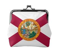 Portamonete con bandiera della Florida, portamonete per rossetti, cosmetici, accessori, organizer per uso quotidiano, Nero , Taglia unica, Portamonete