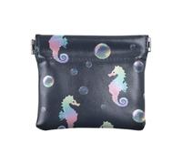 Portamonete con bolle di cavalluccio marino arcobaleno, portamonete in pelle PU, mini portafoglio portamonete per donne, ragazze e uomini