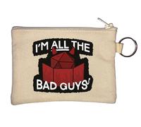Portamonete con catena portachiavi "I Am All The Bad Guys DND Dungeon Master" beige