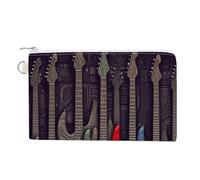 Portamonete con cerniera, borsa a portafoglio con stampa a forma di chitarra, piccola borsa per cosmetici, portafoglio portatile, organizer per accessori, stile, taglia unica, moderno