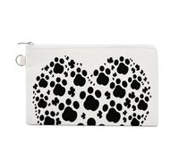 Portamonete con cerniera, borsa a portafoglio con stampa di zampa di cane e cuore, piccola borsa per cosmetici, portamonete portatile, organizer per accessori, stile, taglia unica, moderno