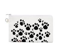 Portamonete con cerniera, borsa a portafoglio con stampa di zampa di cane e cuore, piccola borsa per cosmetici, portamonete portatile, organizer per accessori, stile, taglia unica, moderno