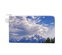 Portamonete con cerniera, borsa a portafoglio con stampa Grand Teton National Park, piccola borsa per cosmetici, portafoglio portatile, organizer per accessori, stile, taglia unica, moderno