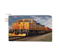 Portamonete con cerniera, borsa a portafoglio con stampa treno merci, piccola borsa per cosmetici, portafoglio portatile, organizer per accessori, stile, taglia unica, moderno