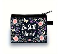 Portamonete con cerniera, borsa cosmetica leggera e portatile, borsa della moneta della tela della stampa del fumetto, Libro dei fiori di poesia, Moda