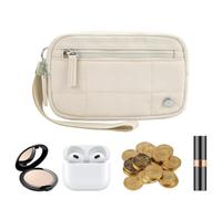 Portamonete con cerniera e portamonete, Beige, riferimento alla | Pochette a portafoglio, pratica e leggera, tascabile, con chiusura sicura per tutti i giorni, viaggi, signore,