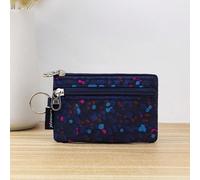 Portamonete con cerniera in tessuto con fantasia a pois blu GeometricoPoliammide