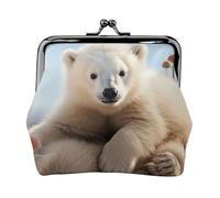 Portamonete con chiusura a bacio Mini portamonete carino orso polare animali Portafogli in pelle per le donne Clutch Change Purse