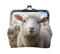 Portamonete con chiusura a bacio Mini portamonete Carino Pecora Agnello Portafogli in Pelle per le Donne Frizione Cambiare Borsa