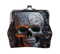 Portamonete con chiusura a bacio Mini portamonete Cool Skull Graphics Portafogli in pelle per le donne Clutch Change Purse