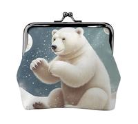 Portamonete con chiusura a bacio Mini portamonete divertente orso polare che gioca a palla di neve portafogli in pelle per le donne pochette cambio borsa