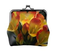 Portamonete con chiusura a bacio Mini portamonete Fresia Bella pianta fiore portafogli in pelle per le donne pochette cambio borsa