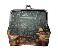 Portamonete con chiusura a bacio, mini portamonete in pelle per matematica, portafogli da donna