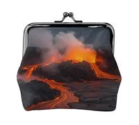 Portamonete con chiusura a bacio Mini portamonete Kilauea Vulcano Portafogli in pelle per le donne