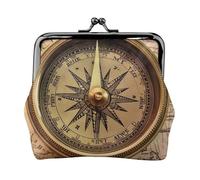 Portamonete con chiusura a bacio Mini portamonete Legge della Bussola Navigazione Portafogli in Pelle per le Donne Frizione Cambiamento Borsa