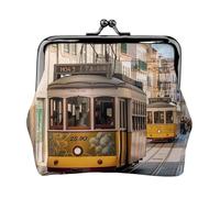 Portamonete con chiusura a bacio Mini portamonete Lisbona tram portafogli in pelle per le donne borsa cambio frizione