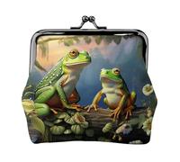 Portamonete con chiusura a bacio Mini portamonete Molte rane cantano sui rami Portafogli in pelle per le donne Clutch Change Purse