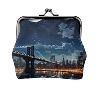 Portamonete con chiusura a bacio Mini portamonete Moon Light New York City Portafogli in pelle per le donne