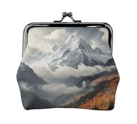 Portamonete con chiusura a bacio Mini portamonete Mountain Top Nuvole Portafogli in pelle per le donne Clutch Change Purse