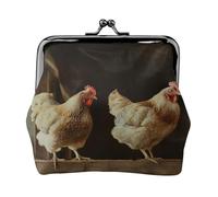 Portamonete con chiusura a bacio Mini portamonete Tre Polli Portafogli in pelle per le donne Pochette Cambia borsa