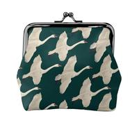 Portamonete con cigni volanti, portamonete con chiusura a bacio, piccolo portamonete da donna in pelle PU