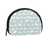 Portamonete con cigno bianco, grazioso mini portamonete da donna, piccolo portamonete