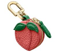 Portamonete con ciondolo a forma di frutta di pesca, grazioso ciondolo per borsa in pelle, mini F-ruit, ciondoli per borse da donna, accessori portachiavi impermeabili, adorabile B-ag C-harm e