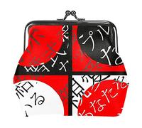 Portamonete con fibbia bianca nera rossa modello lettere giapponesi